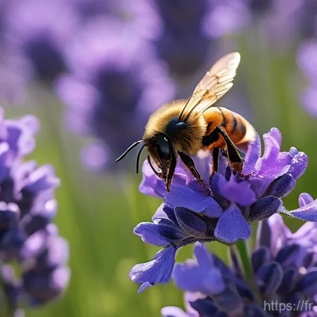 곤충의 시각적 커뮤니케이션 - **The Hidden Spectrum of a Lavender Field**
    A close-up, macro view of a vibrant lavender field u...