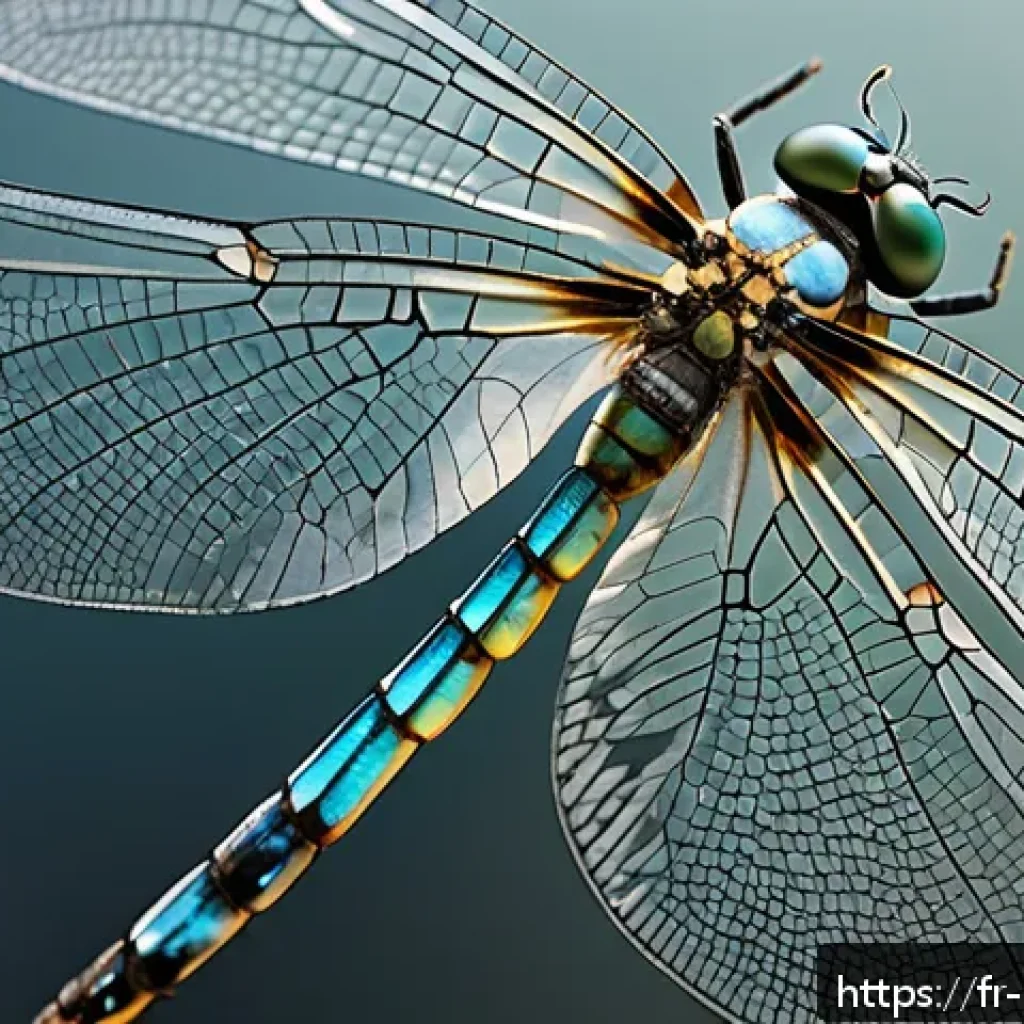 곤충을 주제로 한 예술 작품 - Hyper-detailed micro-sculpture of a dragonfly wing showcasing translucent, delicate veins with a sci...